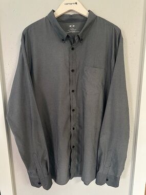 Oakley Men's Dark Gray Button-Down Dress Shirt